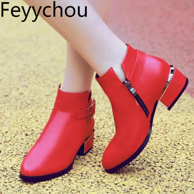 Women Boots Pu Ankle Chelsea Motorcycle Boots Pointed Toe Zip Med Heel Autumn Winter Warm 2018 Sexy Fashion Martin Red Shoes
Women Boots Pu Ankle Chelsea Motorcycle Boots Pointed Toe Zip Med Heel Autumn Winter Warm 2018 Sexy Fashion Martin Red Shoes