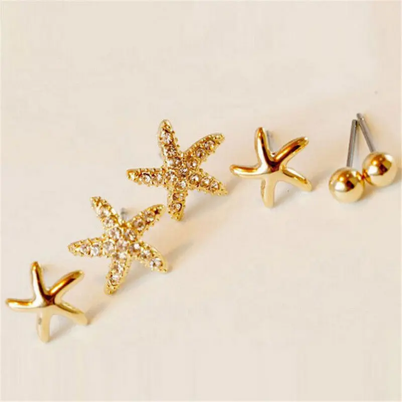 3Pairs Wholesales Women Fashion Style Stud Earring Cute Starfish Shaped Stud Earings For Women Jewelry
3Pairs Wholesales Women Fashion Style Stud Earring Cute Starfish Shaped Stud Earings For Women Jewelry