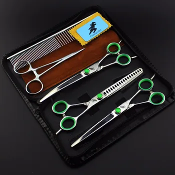 7 inch KIV emerald straight handle 3 piece set pet grooming scissors senior pet shop scissors cat and dog hair trim
7 inch KIV emerald straight handle 3 piece set pet grooming scissors senior pet shop scissors cat and dog hair trim