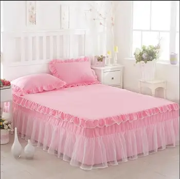 Lace Ruffles Bedspread Bed Skirt Romantic Wedding Bedding 1/3pc Girls gift Bedclothes Mattress Cover Pillowcases Twin Queen 2018
Lace Ruffles Bedspread Bed Skirt Romantic Wedding Bedding 1/3pc Girls gift Bedclothes Mattress Cover Pillowcases Twin Queen 2018