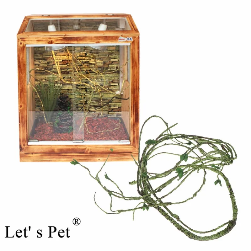 Plastic Artificial Ivy Vine With Green Leaves For Reptile Feeding Box Decoration Handmade Hanging Rattan Small Amphibian Habitat
Plastic Artificial Ivy Vine With Green Leaves For Reptile Feeding Box Decoration Handmade Hanging Rattan Small Amphibian Habitat