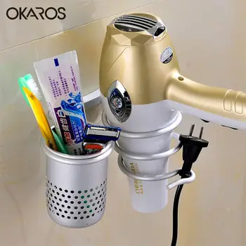 OKAROS Bathroom Shelf Hair Dryer Holder Wall Mounted Space Aluminum Multi-Function Comb Storage Cup Rack Decorativw Shelves 
OKAROS Bathroom Shelf Hair Dryer Holder Wall Mounted Space Aluminum Multi-Function Comb Storage Cup Rack Decorativw Shelves
