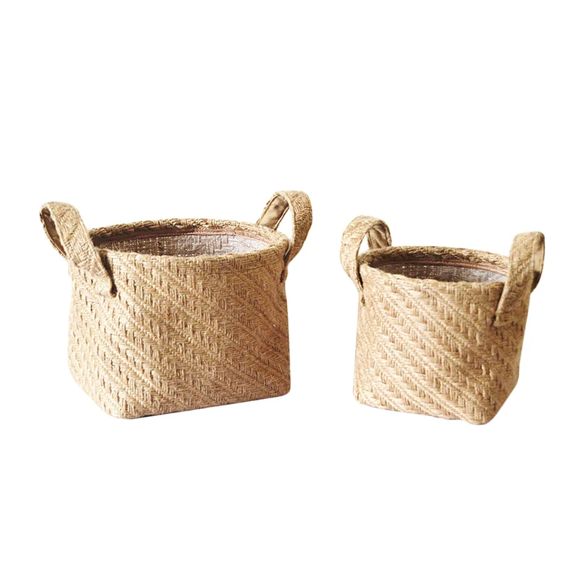 Multifunction Small & Large Braided Jute Cloth Storage Basket Flowerpot Cotton And Linen Blended Desktop Storage Box
Multifunction Small & Large Braided Jute Cloth Storage Basket Flowerpot Cotton And Linen Blended Desktop Storage Box
