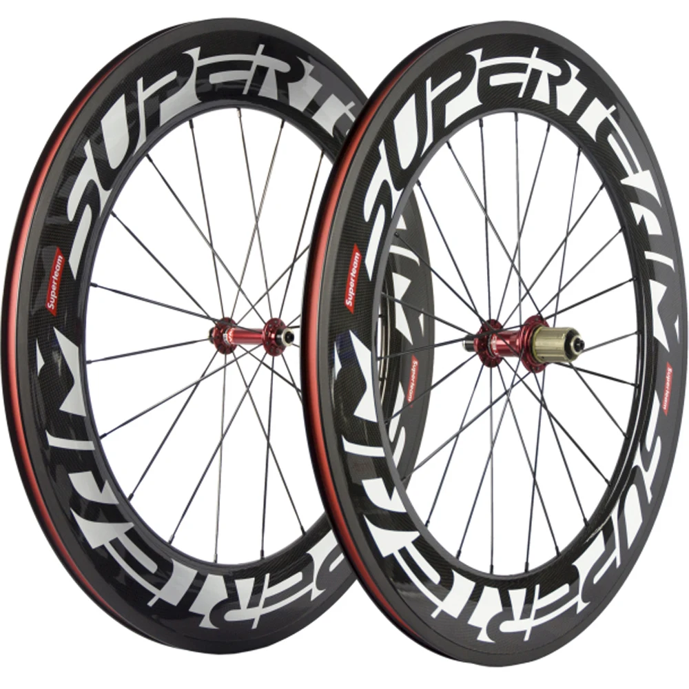 SUPERTEAM Carbon Wheels 88mm Wheelset Carbon Bike Clincher Basalt Brake Surface with novatec/powerway hub Road Bicycle Wheels
SUPERTEAM Carbon Wheels 88mm Wheelset Carbon Bike Clincher Basalt Brake Surface with novatec/powerway hub Road Bicycle Wheels