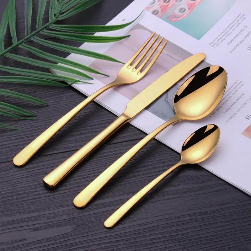 Gold Cutlery Knives Sets Fork Knife Spoon Wedding Tableware Dinner Set Kitchen Service Gold Spoon Set Silverware fork spoon
Gold Cutlery Knives Sets Fork Knife Spoon Wedding Tableware Dinner Set Kitchen Service Gold Spoon Set Silverware fork spoon
