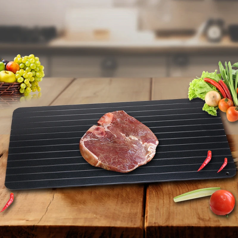 1PC 35.5x20.5cm Quickly Defrosting Meat Tray Safety Fast Defros Plate Board Black Rapid Thawing Tray For Kitchen Frozen Food
1PC 35.5x20.5cm Quickly Defrosting Meat Tray Safety Fast Defros Plate Board Black Rapid Thawing Tray For Kitchen Frozen Food
