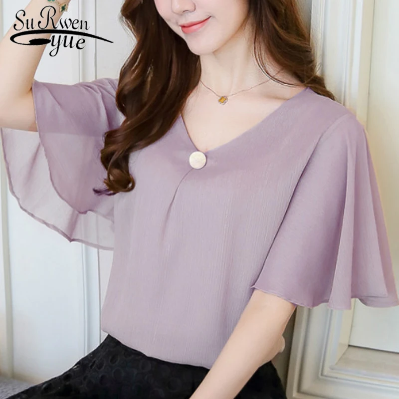 2019 fashion chiffon women's clothing shirts top flare sleeve women blouses loose plus size 4XL women shirt tops blusas D644 30
2019 fashion chiffon women's clothing shirts top flare sleeve women blouses loose plus size 4XL women shirt tops blusas D644 30