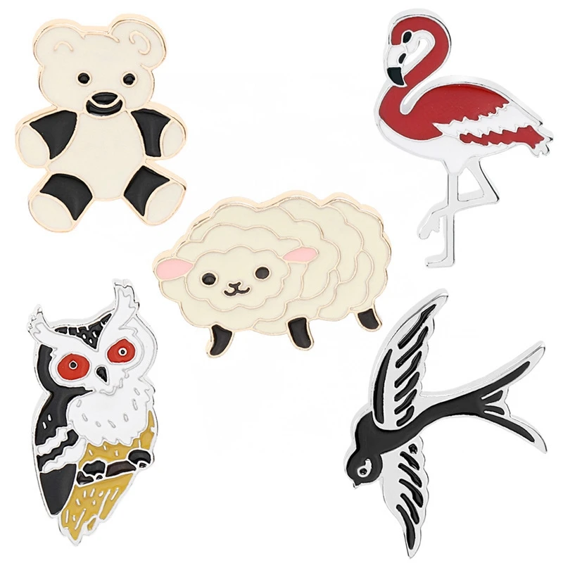 5pcs/lot Enamel Bird Owl Sheep Bag Brooch Pins Ornaments Jackets Badge Lapel pin jewelry Gift for Children Girls, XZ1451
5pcs/lot Enamel Bird Owl Sheep Bag Brooch Pins Ornaments Jackets Badge Lapel pin jewelry Gift for Children Girls, XZ1451