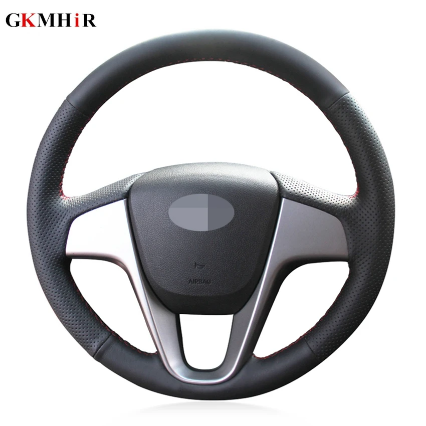 DIY Black Artificial Leather Car Steering Wheel Cover for Hyundai Solaris (RU) 2010-2016 Verna 2010-2016 i20 2009-2015 Accent
DIY Black Artificial Leather Car Steering Wheel Cover for Hyundai Solaris (RU) 2010-2016 Verna 2010-2016 i20 2009-2015 Accent