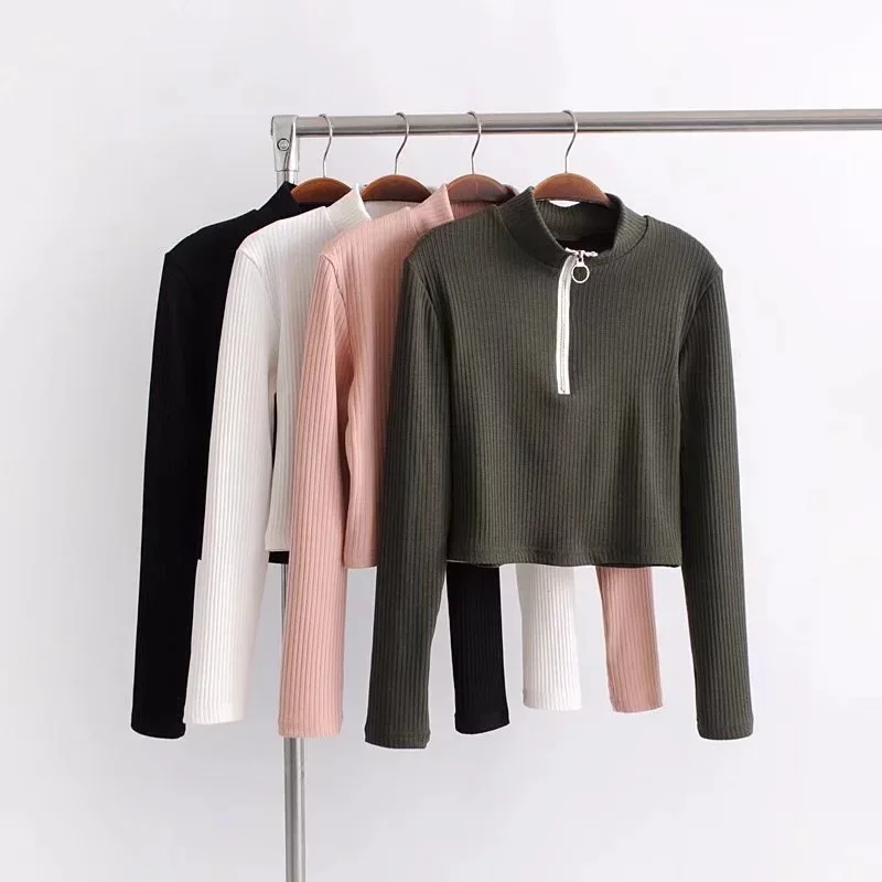 2019 Sexy Spring Knitted Tops Female Turtleneck Pullovers Women Basic Sweaters Winter Jumper Zipper Crop Sweater turtleneck Top
2019 Sexy Spring Knitted Tops Female Turtleneck Pullovers Women Basic Sweaters Winter Jumper Zipper Crop Sweater turtleneck Top
