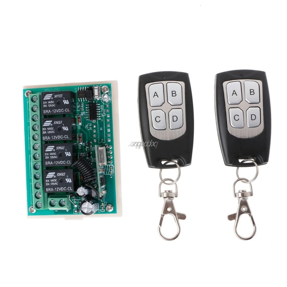 New DC 12V 4CH Wireless Remote Control Switch 1 Receiver + 2 Transmitters 433MHz Z18 Drop Ship
New DC 12V 4CH Wireless Remote Control Switch 1 Receiver + 2 Transmitters 433MHz Z18 Drop Ship