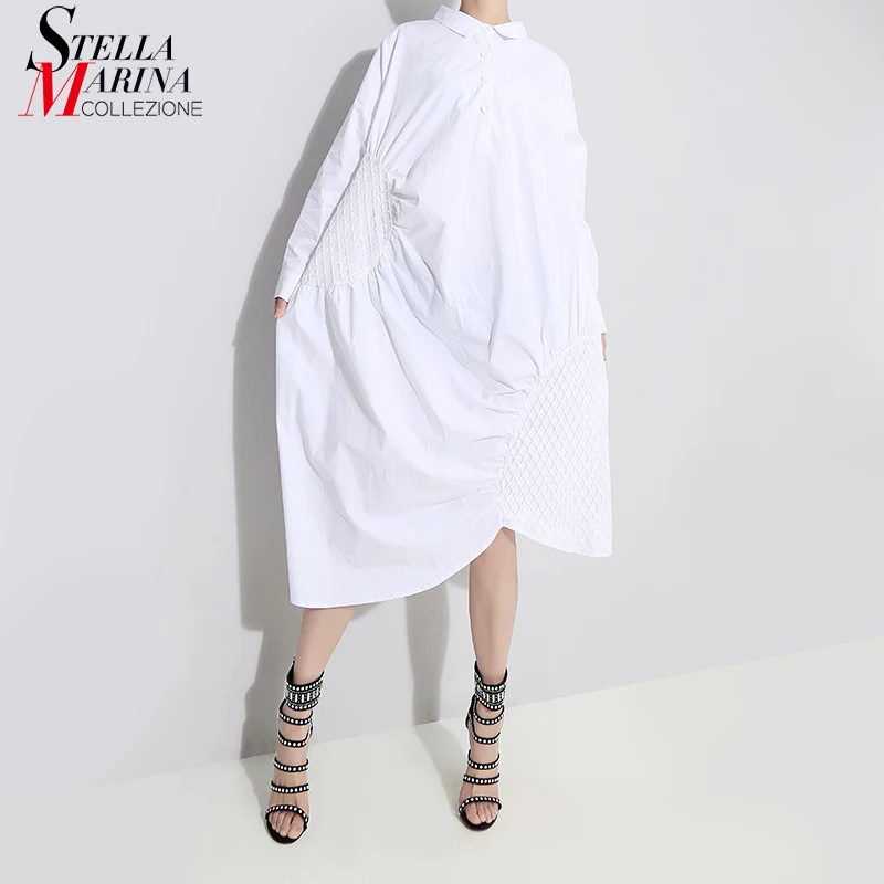New 2019 Korean Style Women Summer Solid Black White Shirt Dress Lapel Asymmetrical Lace Joint Female Plus Size Midi Dress 4698
New 2019 Korean Style Women Summer Solid Black White Shirt Dress Lapel Asymmetrical Lace Joint Female Plus Size Midi Dress 4698