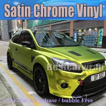 PROTWRAPS Lime Satin Chrome Vinyl Car Wrap Film with air bubble Free For Vehicle Graphics Covering foil size 1.52x20m/Roll
PROTWRAPS Lime Satin Chrome Vinyl Car Wrap Film with air bubble Free For Vehicle Graphics Covering foil size 1.52x20m/Roll