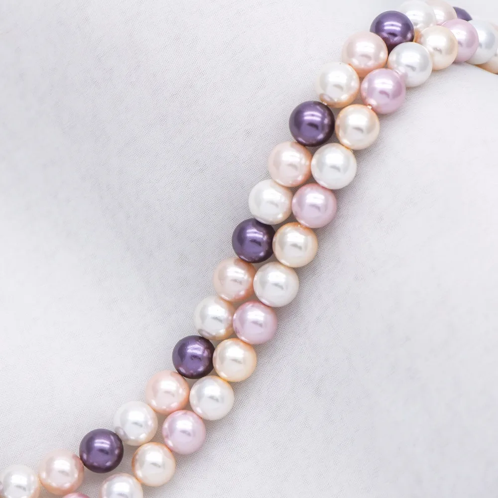 Smooth Round Shell beads with Pearl-Colored Coating, Mix Color 8mm- (V1336) /15.5" strand
Smooth Round Shell beads with Pearl-Colored Coating, Mix Color 8mm- (V1336) /15.5" strand