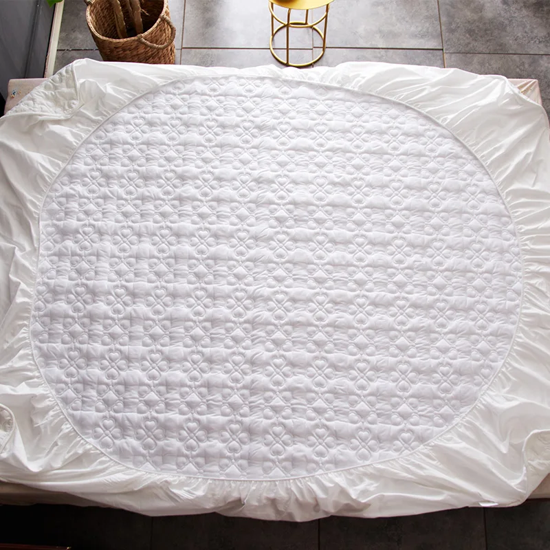 Four-Leaf-Clover-100%-Cotton-Mattress-Cover-with-Elastic-Band-Queen-King-Bed-Cover-Solid-Color-Quilted-Mattress-Protector-Cover-1
