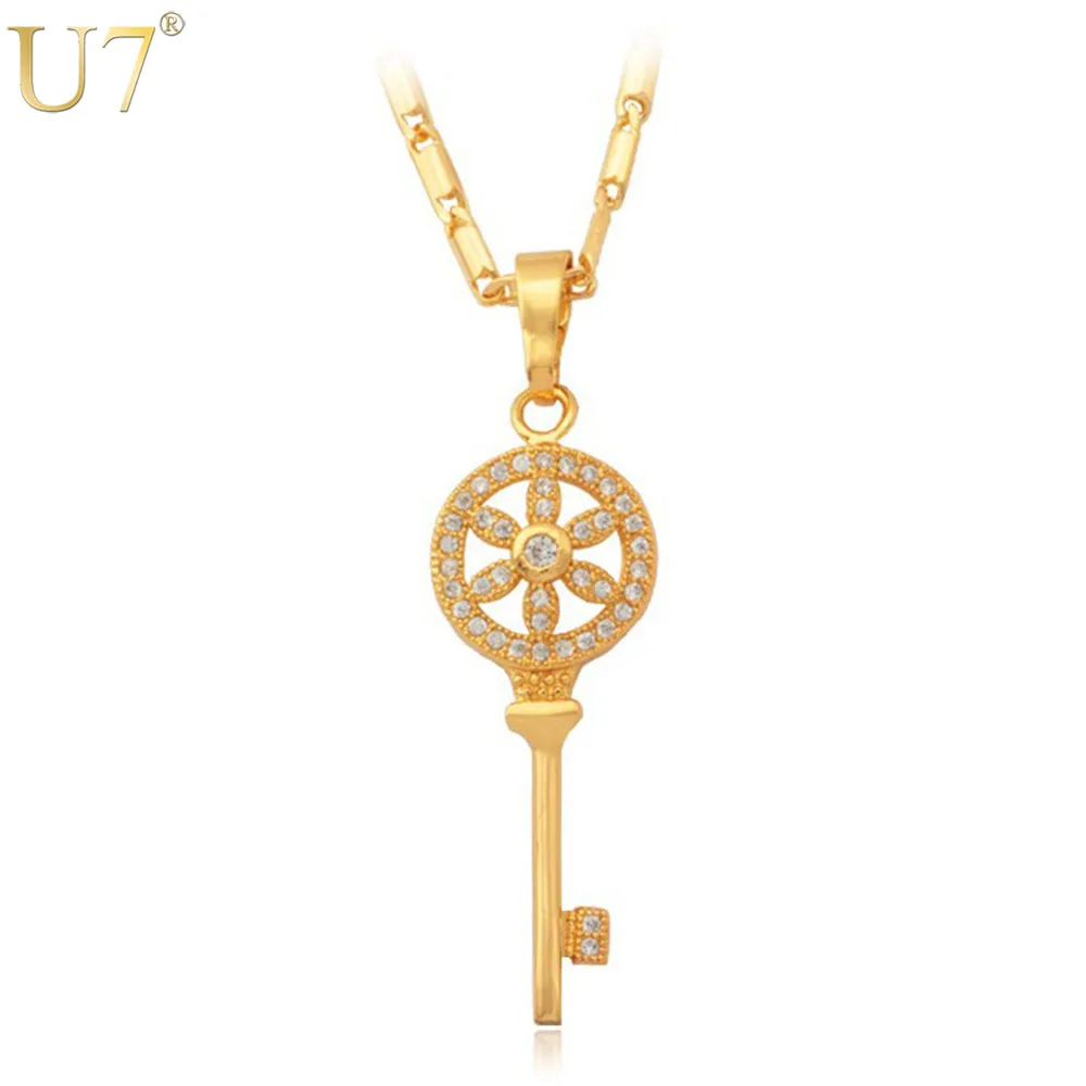 U7 Luxury Zircon Key Chain Trendy Gold/Silver Color Zirconia Jewelry Key Pendant Necklace For Women P395
U7 Luxury Zircon Key Chain Trendy Gold/Silver Color Zirconia Jewelry Key Pendant Necklace For Women P395