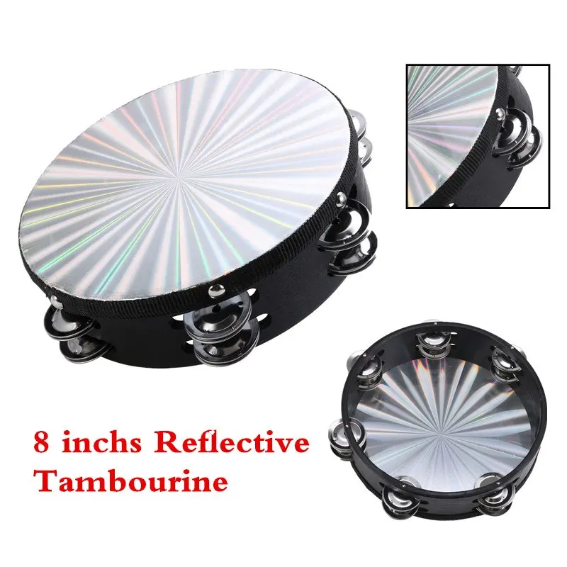 8'' Musical Tambourine Reflective Percussion Wood Frame Double Row Metal Jingle Church Band Musical Instruments Gifts For Party
8'' Musical Tambourine Reflective Percussion Wood Frame Double Row Metal Jingle Church Band Musical Instruments Gifts For Party