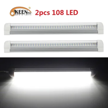 OKEEN 2x 6W 12V 108 LED Car Interior White Strip Light Bar Lamp Van Caravan ON/OFF Switch For Truck Trailer Caravan Touring Car
OKEEN 2x 6W 12V 108 LED Car Interior White Strip Light Bar Lamp Van Caravan ON/OFF Switch For Truck Trailer Caravan Touring Car
