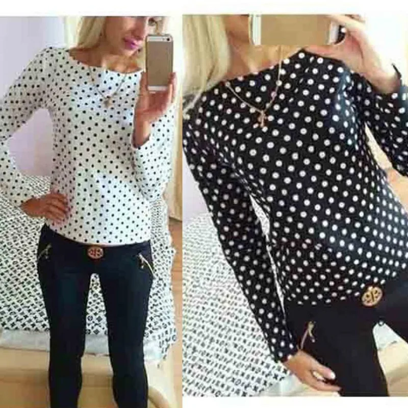 Women Blouses Direct Selling Print Polka Dot 2019 Summer New O-Neck Long-Sleeve Shirt Female Chiffon Women's Slim Tops Clothing
Women Blouses Direct Selling Print Polka Dot 2019 Summer New O-Neck Long-Sleeve Shirt Female Chiffon Women's Slim Tops Clothing