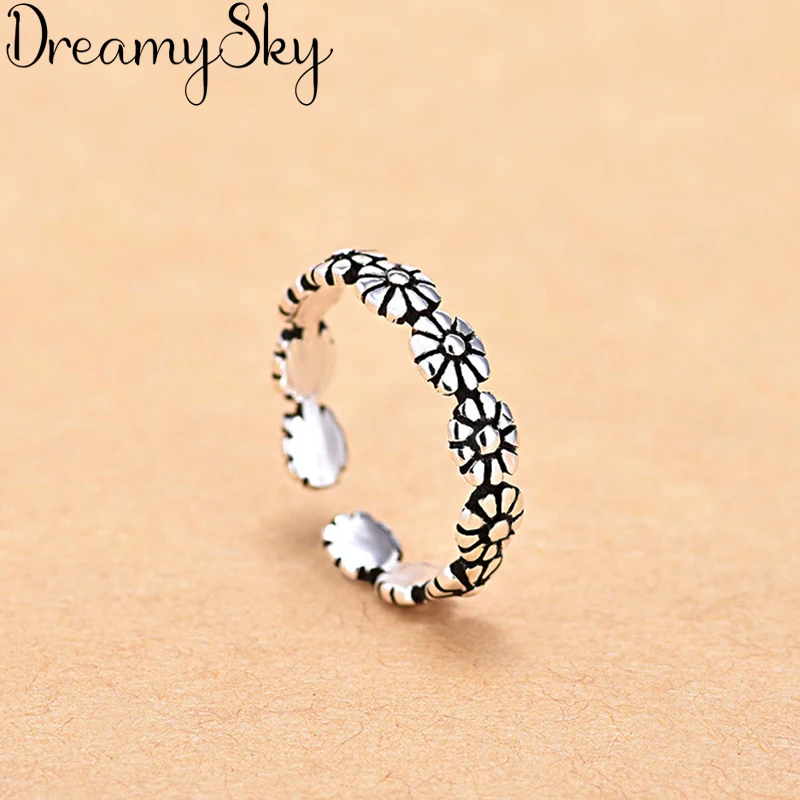 Fashion 925 Sterling Silver Flower Rings For Women Ladies Luxury Statement Jewelry Punk Adjustable Antique Ring Anillos
Fashion 925 Sterling Silver Flower Rings For Women Ladies Luxury Statement Jewelry Punk Adjustable Antique Ring Anillos