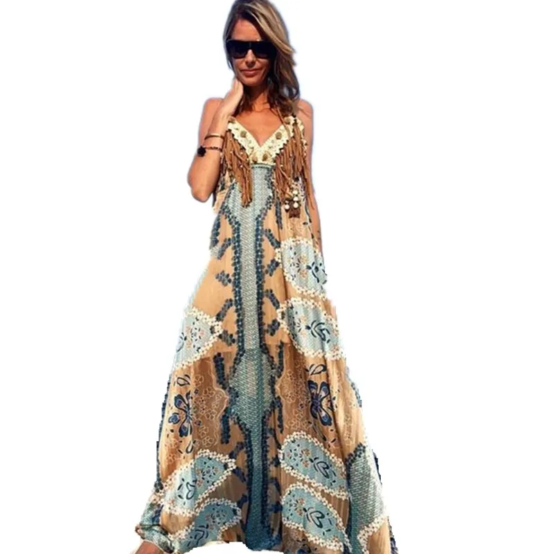 Boho Chic Printed Slip Long Dresses Casual Summer Beach Dress Women Sleeveless V-Neck Dress
Boho Chic Printed Slip Long Dresses Casual Summer Beach Dress Women Sleeveless V-Neck Dress