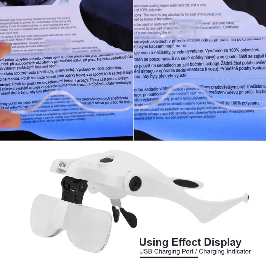 Magnifier USB Charging LED Illuminated Headband Worn Glasses Magnifier with Replaceable Lens
Magnifier USB Charging LED Illuminated Headband Worn Glasses Magnifier with Replaceable Lens