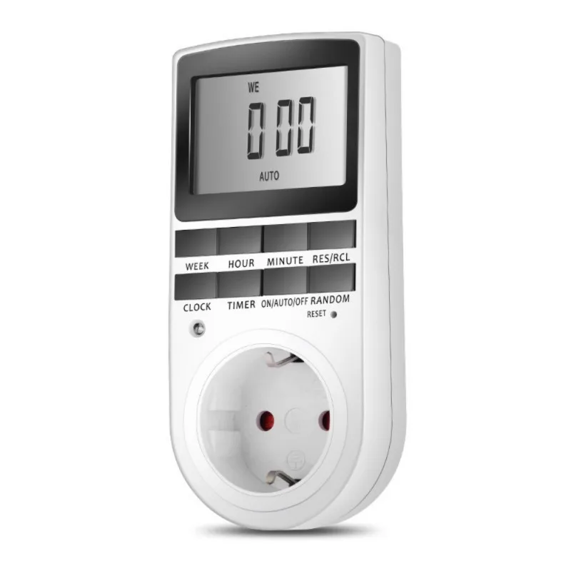 Outlet Plug-in Style Timer Switch Large Digital Timer LCD Display Smart Control Socket (EU/US)
Outlet Plug-in Style Timer Switch Large Digital Timer LCD Display Smart Control Socket (EU/US)