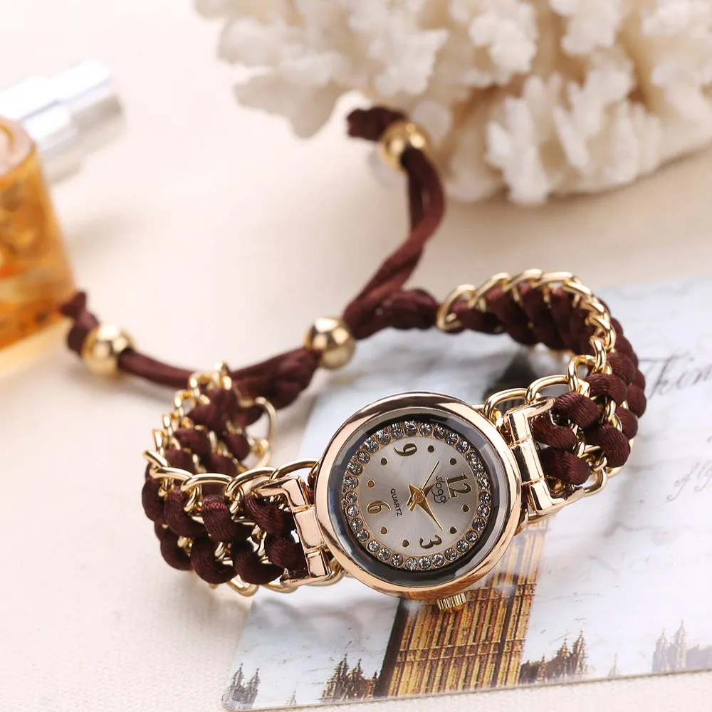 Women Analog Quartz Wrist Watches Knitting Rope Chain Winding Analog Quartz Movement Lady Rhinestone relogio feminino Clock
Women Analog Quartz Wrist Watches Knitting Rope Chain Winding Analog Quartz Movement Lady Rhinestone relogio feminino Clock