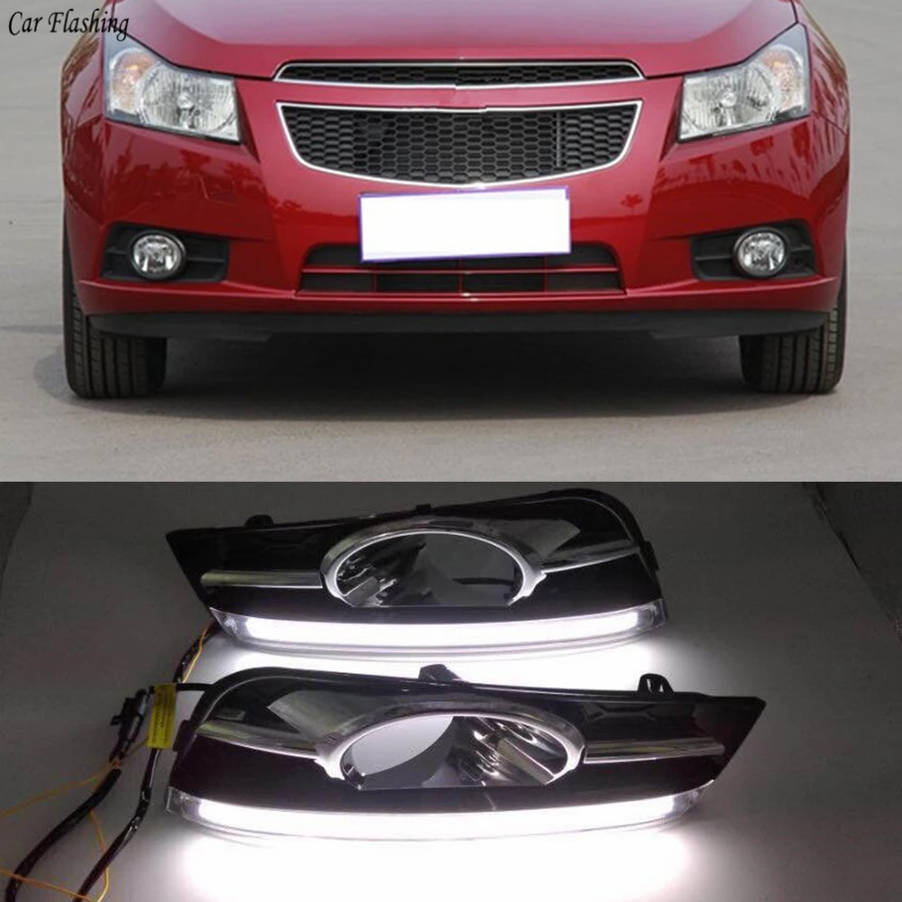 Car flashing 1Pair for chevrolet cruze 2009 2010 2011 2012 2013 2014 Turn Signal Relay 12v LED DRL Daytime Running Lights | Автомобили и