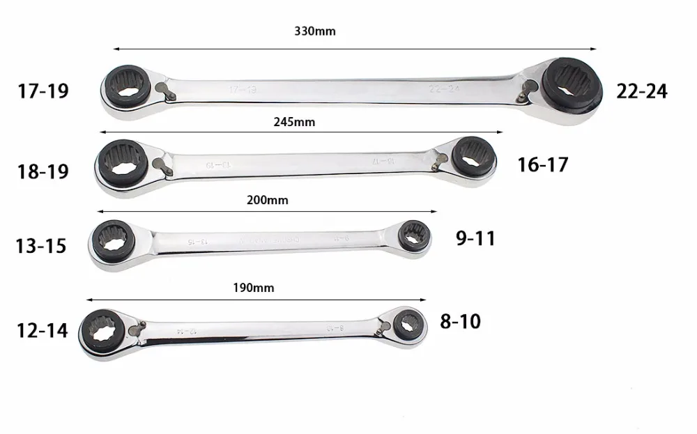 1Piece Double End Ratchet Wrench 4 In 1 Multifunction Spanner Wrenches Two-way Hand Tools A Set of Key
1Piece Double End Ratchet Wrench 4 In 1 Multifunction Spanner Wrenches Two-way Hand Tools A Set of Key