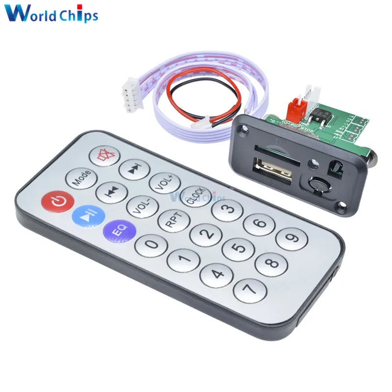Mini MP3 Decoder Board Car 5V/12V USB TF U-Disk Reader MP3 Player Amplifier Board Module For Arduino With IR Remote Controller
Mini MP3 Decoder Board Car 5V/12V USB TF U-Disk Reader MP3 Player Amplifier Board Module For Arduino With IR Remote Controller