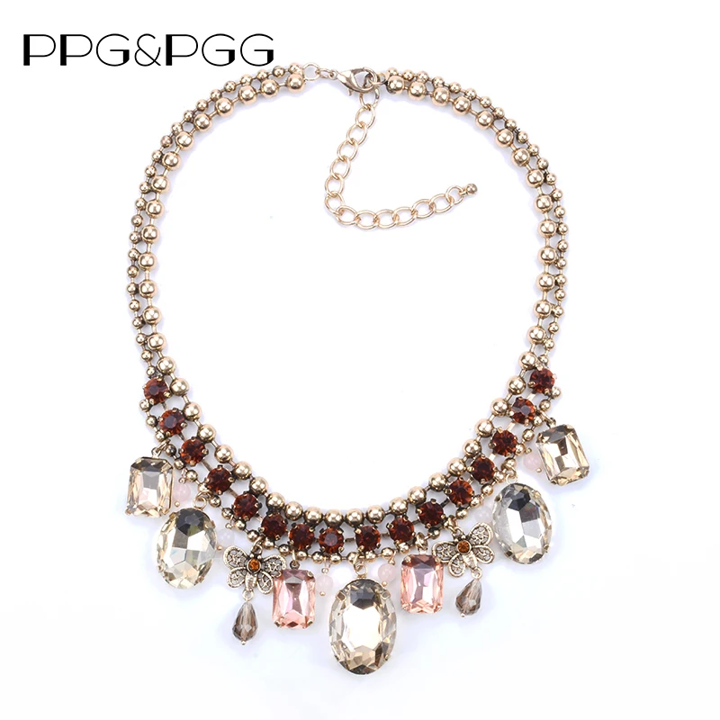 PPG&PGG Brand Wedding Crystal Pendant Women Collar Chokers Chunky Beads Boho Style Maxi Necklace Statement Jewelry
PPG&PGG Brand Wedding Crystal Pendant Women Collar Chokers Chunky Beads Boho Style Maxi Necklace Statement Jewelry
