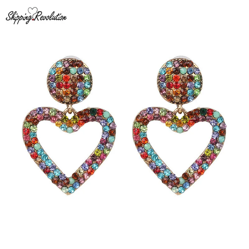 2019 Fashion Jewelry full rhinestone earrings heart-shaped Colorful Pink earrings Big Statement Earring Women Party Jewelry Gift
2019 Fashion Jewelry full rhinestone earrings heart-shaped Colorful Pink earrings Big Statement Earring Women Party Jewelry Gift