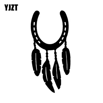 YJZT 7.7*15.9CM Fashion HORSE SHOE FEATHER Decals Car Stickers Black/Silver Vinyl S8-1532
YJZT 7.7*15.9CM Fashion HORSE SHOE FEATHER Decals Car Stickers Black/Silver Vinyl S8-1532