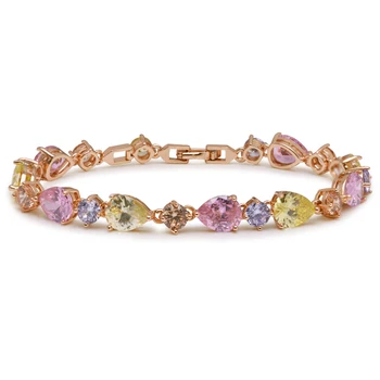 MxGxFam ( 19 cm ) Gold Color Full Light Multicolor CZ Bracelet For Women Fashion Jewelry Lead and nickel Free
MxGxFam ( 19 cm ) Gold Color Full Light Multicolor CZ Bracelet For Women Fashion Jewelry Lead and nickel Free