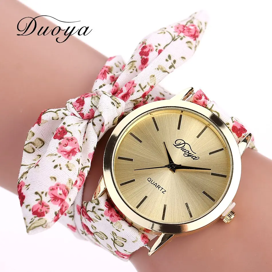 Duoya New Brand Women Dress Watch Flower Summer Fashion Fabric Strap Bracelet Wristwatch Lady Female Fashion Watch
Duoya New Brand Women Dress Watch Flower Summer Fashion Fabric Strap Bracelet Wristwatch Lady Female Fashion Watch