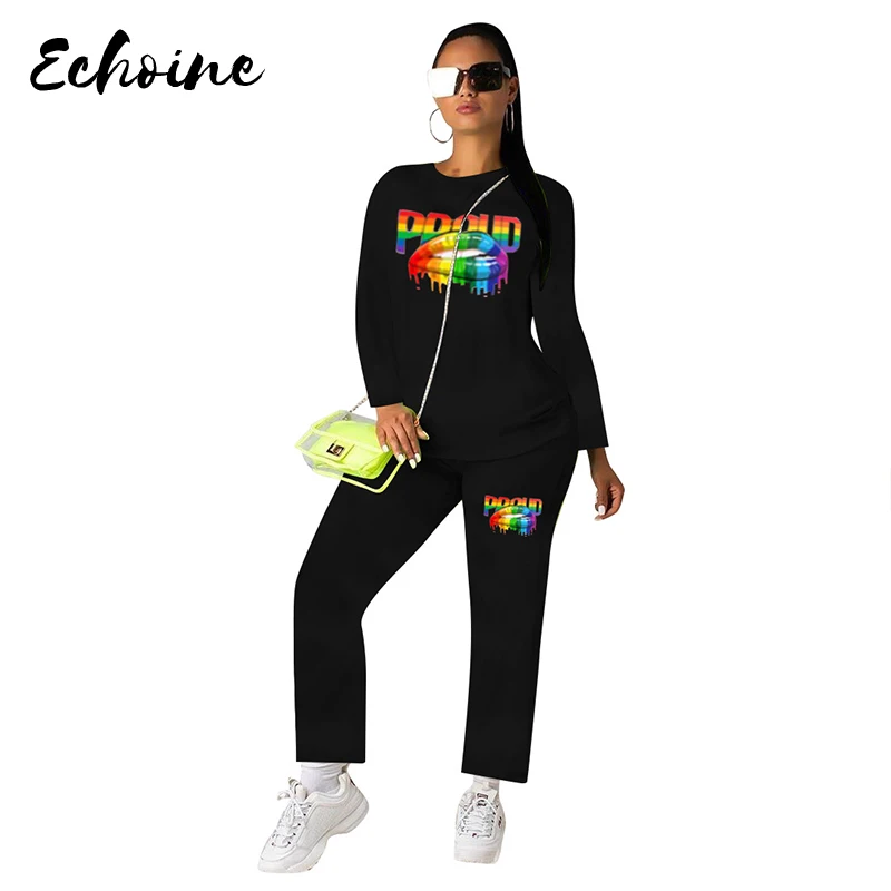 Echoine Autumn Long Sleeve O-Neck Letter Mouth Print Sweatshirt Pants Two Pieces Suit Plus Size 3XL Sporty Outfits Tracksuits
Echoine Autumn Long Sleeve O-Neck Letter Mouth Print Sweatshirt Pants Two Pieces Suit Plus Size 3XL Sporty Outfits Tracksuits