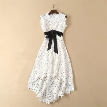 Women Runway Dress 2019 High Quality Spring Summer Fashion Sleeveless Bow White Lace Beach Dress Casual Elegant NP0270D
Women Runway Dress 2019 High Quality Spring Summer Fashion Sleeveless Bow White Lace Beach Dress Casual Elegant NP0270D