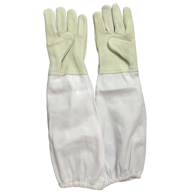 1 Pair of XL Large Protective Beekeeping Gloves With Vented Beekeeper Long Sleeves Professional Anti Bee Mayitr Goatskin Gloves