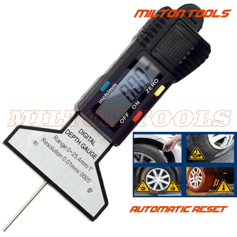 1" 25mm Lightweight Carbon Steel Digital Depth Gauge with spring return device tire thread depth gauge Tire Snap Depth gauge
1" 25mm Lightweight Carbon Steel Digital Depth Gauge with spring return device tire thread depth gauge Tire Snap Depth gauge
