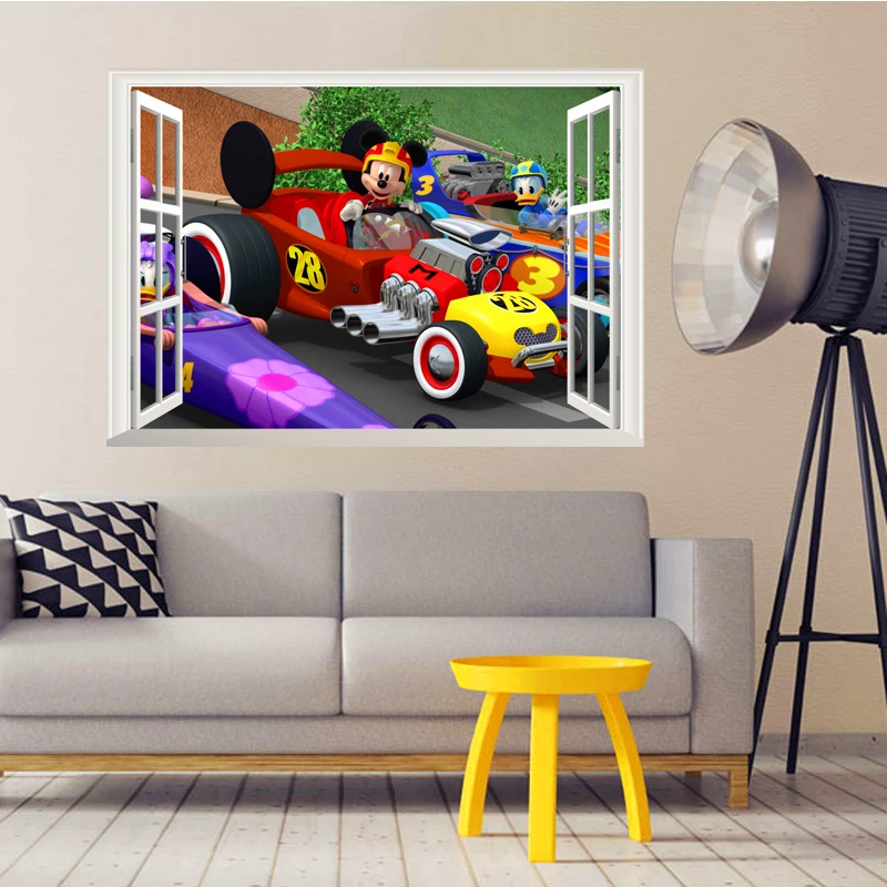 cartoon mickey racing car wall stickers for kids rooms decor 3d effect window wall decals pvc adesivo de parede diy posters art
cartoon mickey racing car wall stickers for kids rooms decor 3d effect window wall decals pvc adesivo de parede diy posters art