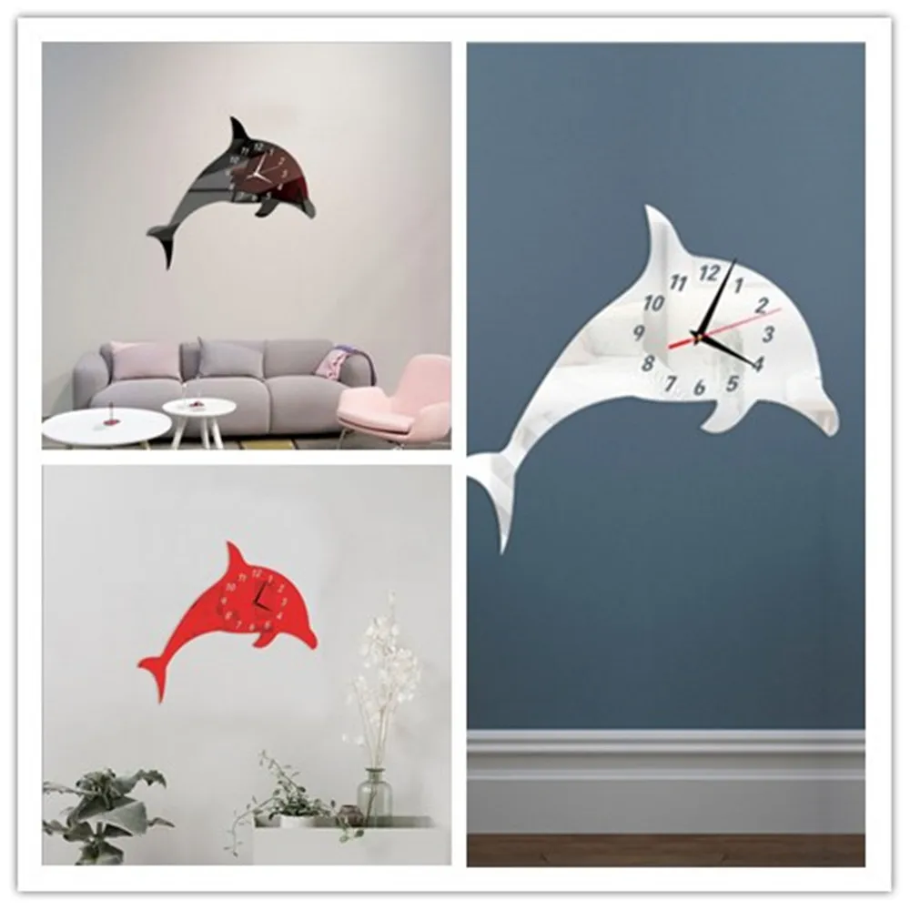 New Creative Wall Clock Hanging Watch Dolphin Shape Acrylic Wall Wtch Needle Decoration Wall Clocks For Living Room
New Creative Wall Clock Hanging Watch Dolphin Shape Acrylic Wall Wtch Needle Decoration Wall Clocks For Living Room