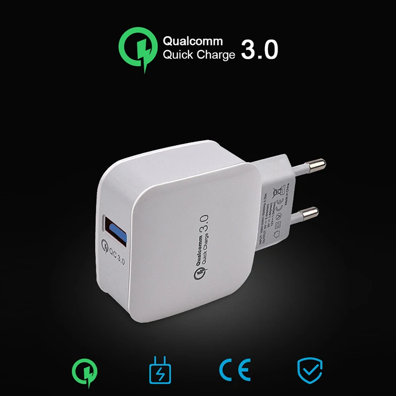 Universal QC3.0 USB Charger EU US 9V 12V 18W Quick Charge 3.0 Fast Adapter Wall Mobile Phone Charger for xiaomi redmi s3 s2 mi5
Universal QC3.0 USB Charger EU US 9V 12V 18W Quick Charge 3.0 Fast Adapter Wall Mobile Phone Charger for xiaomi redmi s3 s2 mi5