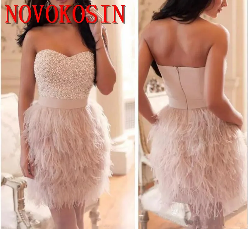 Sweetheart Beaded Pearls Cocktail Dresses Ostrich Feather 2019 High Quality Women Sleeveless Formal Party Gown
Sweetheart Beaded Pearls Cocktail Dresses Ostrich Feather 2019 High Quality Women Sleeveless Formal Party Gown