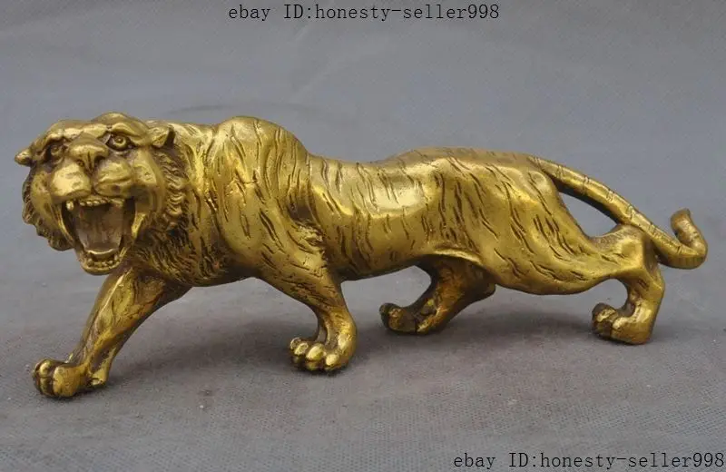 10"Chinese Fengshui Brass Wealth Animal Ferocious Zodiac Year Tiger beast Statue
10"Chinese Fengshui Brass Wealth Animal Ferocious Zodiac Year Tiger beast Statue