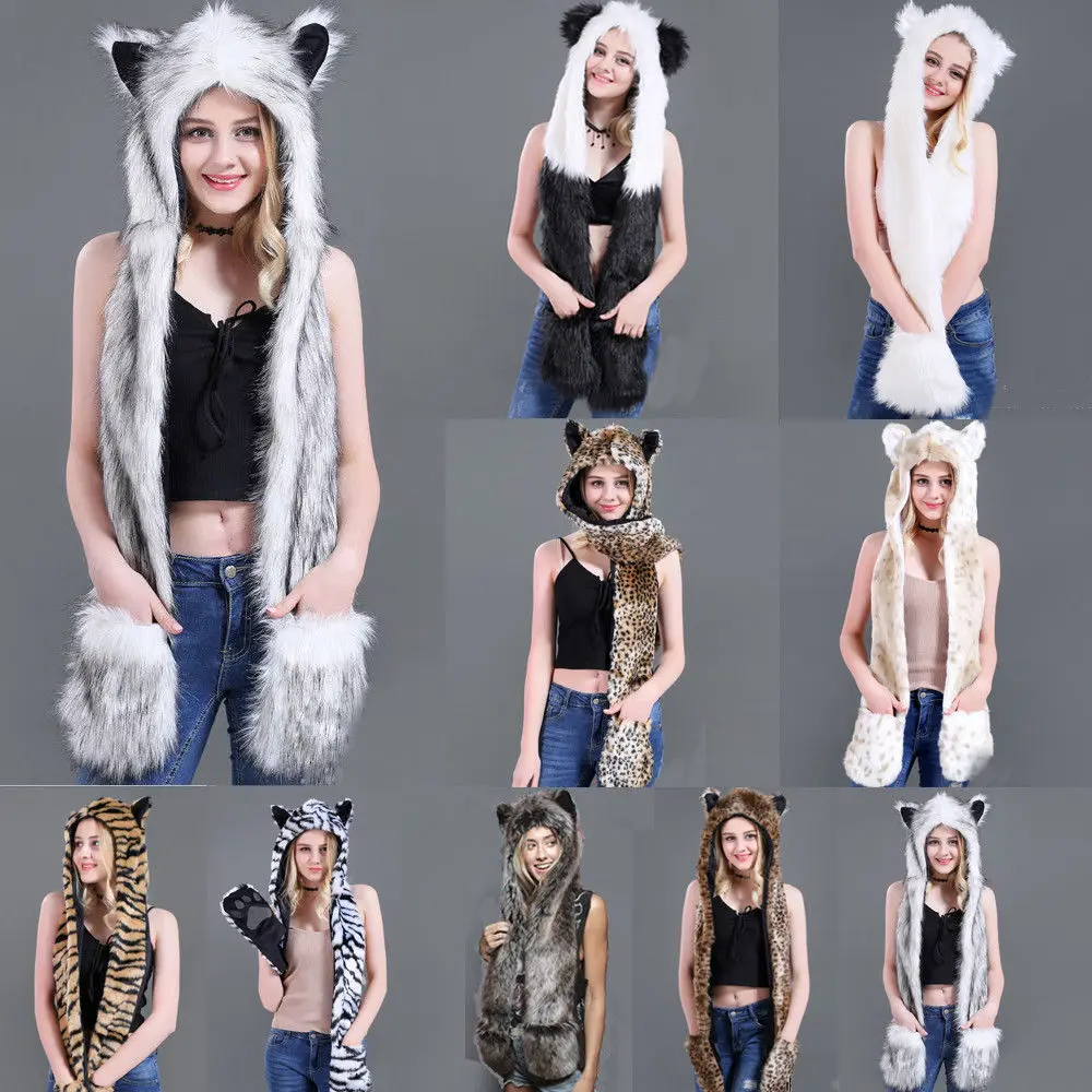 Fuzzy Fluffy Women Winter Animal Wolf Cat Ear Hat Beanies with Mittens Gloves Plush Beanie
Fuzzy Fluffy Women Winter Animal Wolf Cat Ear Hat Beanies with Mittens Gloves Plush Beanie