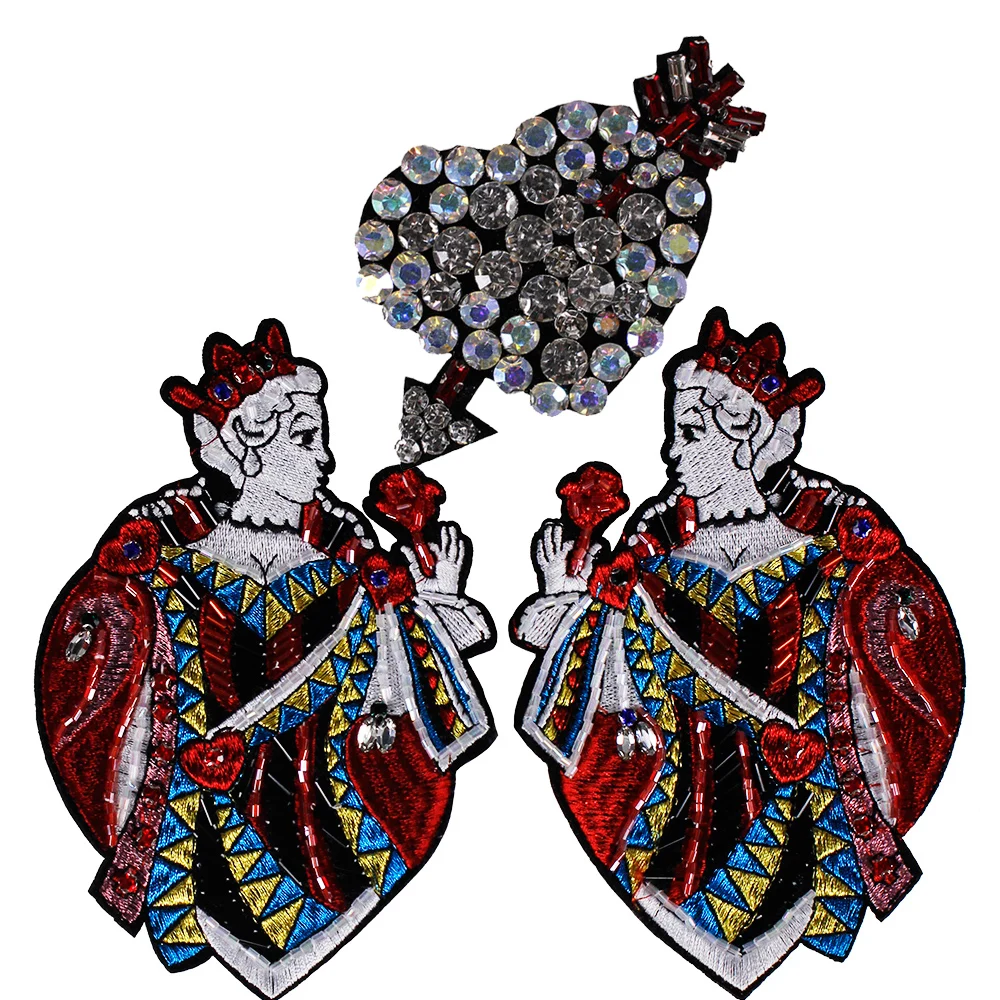 1set DIY Bead Poker Cards Pattern Queen Design Heart Arrow Embroidery Applique Crystal Garment Patches Sewing Accessories TH844
1set DIY Bead Poker Cards Pattern Queen Design Heart Arrow Embroidery Applique Crystal Garment Patches Sewing Accessories TH844