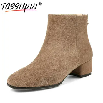 TASSLYNN 2018 Women Ankle Boots Elegant Square Toe Cow Suede Woman Winter Shoes Fashion Square Med Heels Women Shoes 34-40
TASSLYNN 2018 Women Ankle Boots Elegant Square Toe Cow Suede Woman Winter Shoes Fashion Square Med Heels Women Shoes 34-40