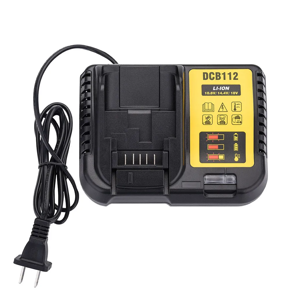 DCB112 Li-ion Battery Charger For DeWalt 10.8V 12V 14.4V 18V DCB101 DCB200 DCB140 DCB105 DCB200 EU US Plug Black
DCB112 Li-ion Battery Charger For DeWalt 10.8V 12V 14.4V 18V DCB101 DCB200 DCB140 DCB105 DCB200 EU US Plug Black