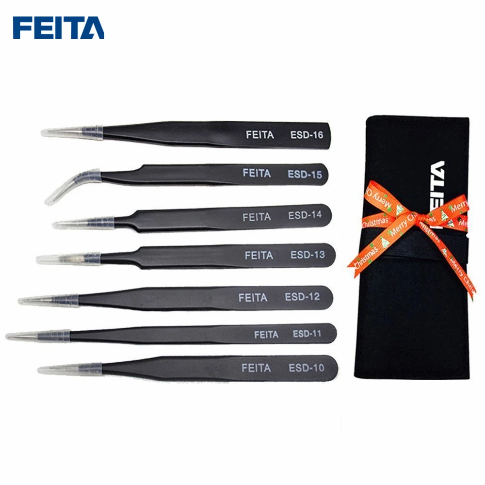 FEITA 7PCS Anti static Tweezers Diy Repair Tools ESD Eyebrow Eye False Eyelash Make Up Nipper Crafts Makeup Tools & Accessories
FEITA 7PCS Anti static Tweezers Diy Repair Tools ESD Eyebrow Eye False Eyelash Make Up Nipper Crafts Makeup Tools & Accessories